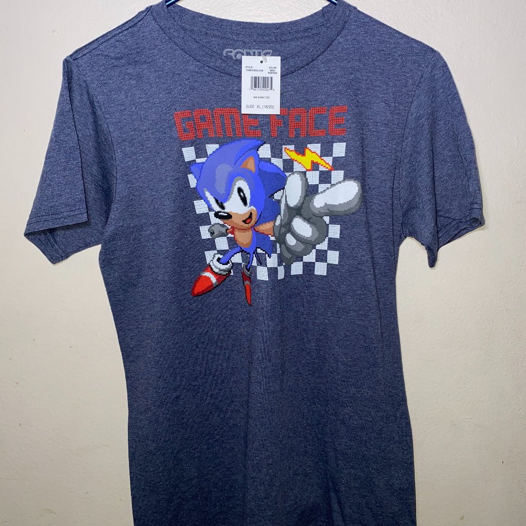 Sonic The Hedgehog Graphic T-Shirt Youth Boys Size Xl Blue